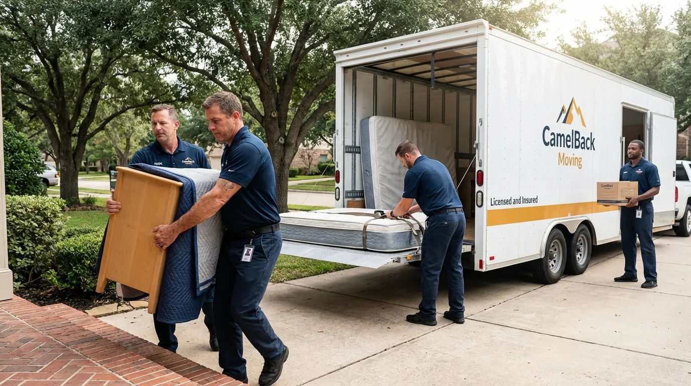 Crew loading residential truck for cross-state move from Bellaire, OH